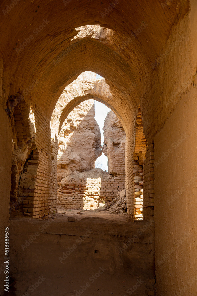 broken old historical location in uzbekistan