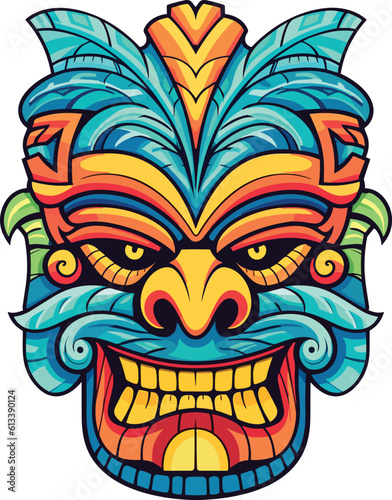 tiki festival  tiki mask vector illustration  tiki masks for t-shirt design  sticker and wall art
