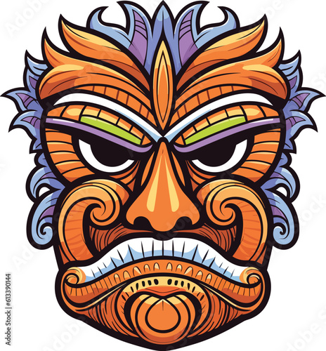 tiki festival, tiki mask vector illustration, tiki masks for t-shirt design, sticker and wall art