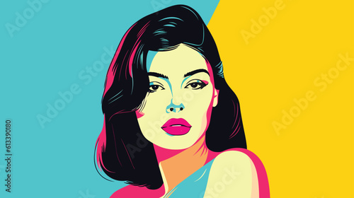young woman pop art vector illustration