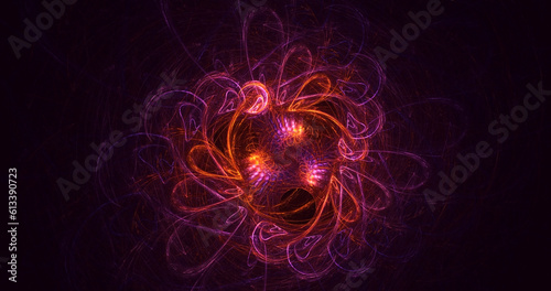 3D rendering abstract colorful fractal light background