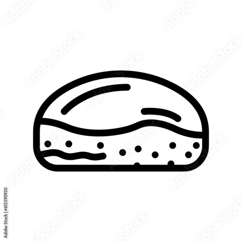 chocolate bun food meal line icon vector. chocolate bun food meal sign. isolated contour symbol black illustration
