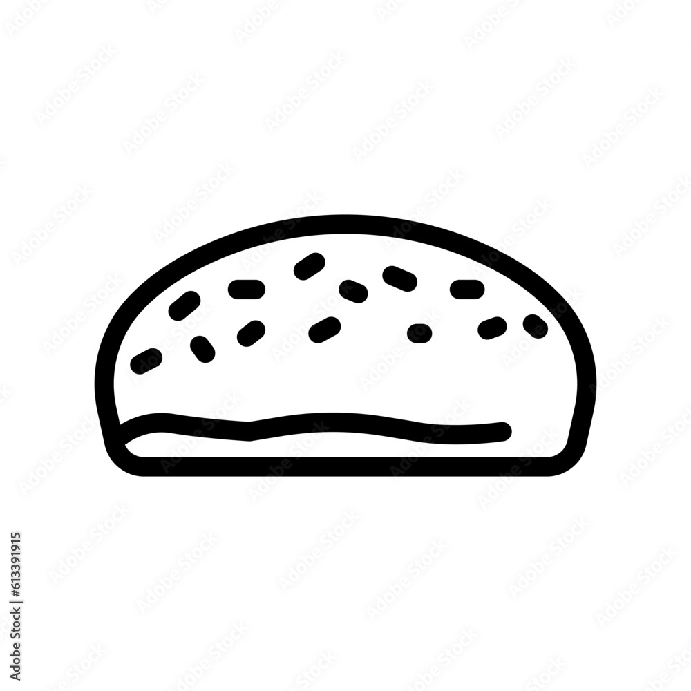 sweet bun food meal line icon vector. sweet bun food meal sign. isolated contour symbol black illustration sweet bun food meal line icon vector. sweet bun food meal sign. isolated contour symbol black illustration