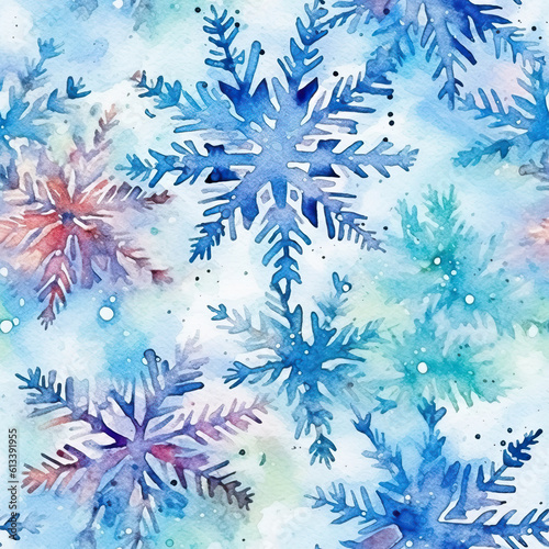 Snowflakes winter seamless repeat pattern [Generative AI]
