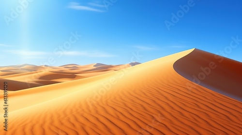 Free photo orange sand dune desert with clear blue sky ai generated image Generative AI
