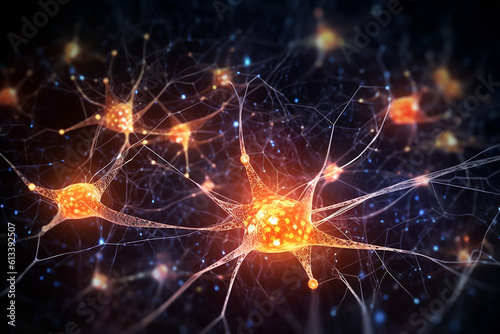 neurons connecting and transmitting information