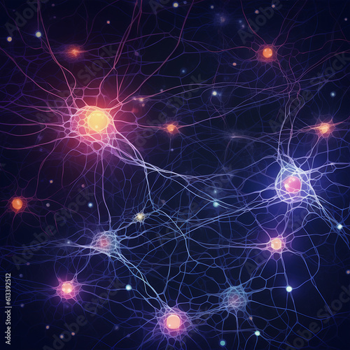 neurons connecting and transmitting information