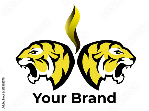 Free vector tiger logo in your brand.
