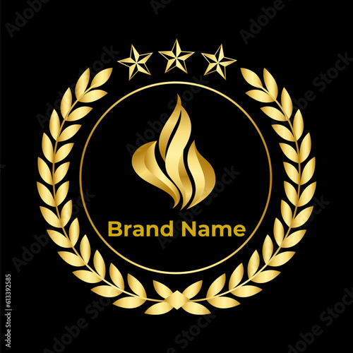 Free vector letter luxury or golden star badge design in your company  