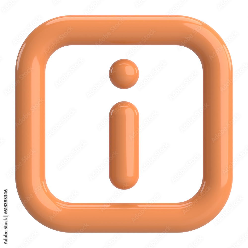 3D information icon. 3D illustration. 3D information icon. 3D illustration.