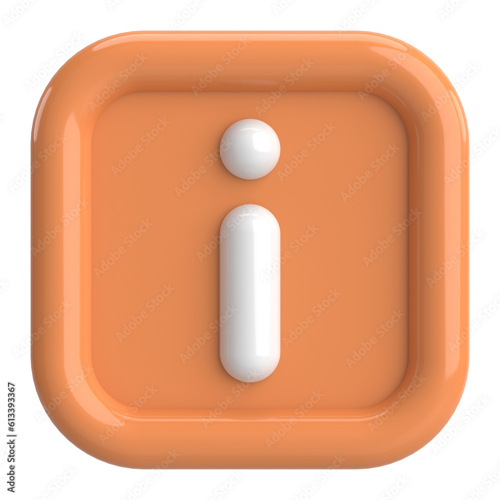 3D information icon. 3D illustration. 3D information icon. 3D illustration.