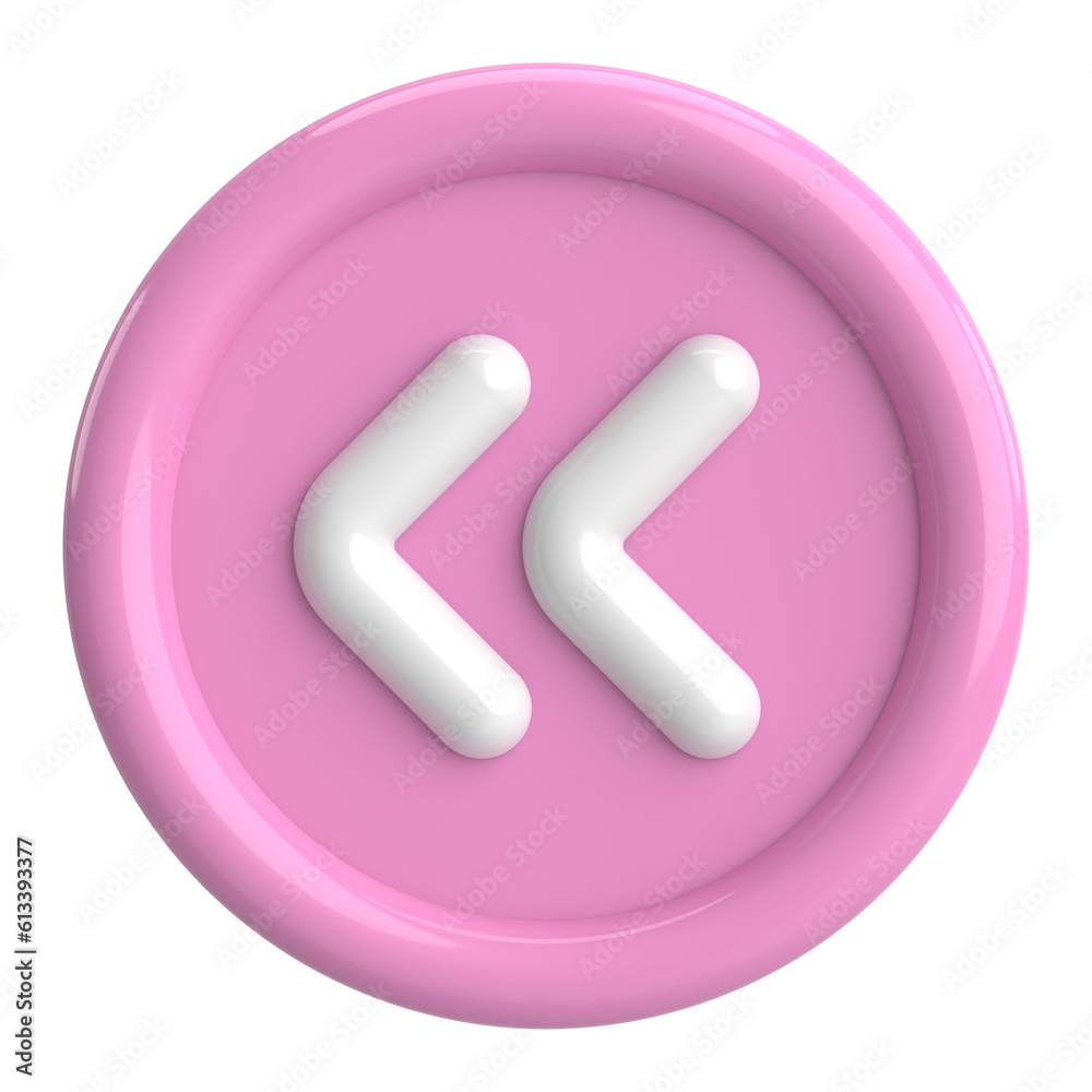 Previous button. Back button. 3D illustration. Previous button. Back button. 3D illustration.