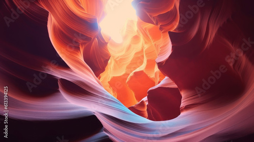 Canyon cave colorful abstract wallpaper. AI generation 