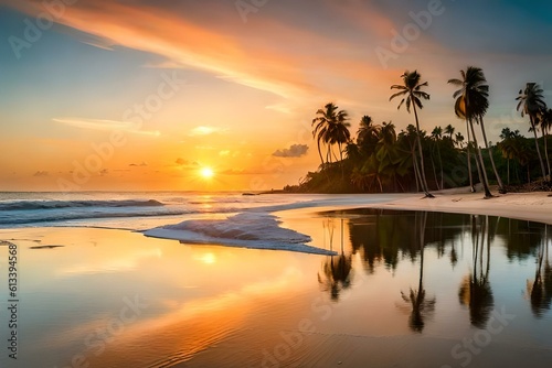 sunset on the beach © Asad
