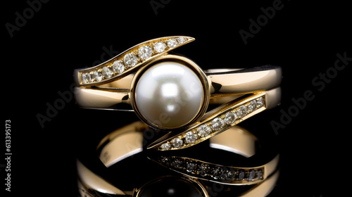 Contemporary Chic Style Openended Gold And Diamond Ring Chic Color Modern. Generative AI photo