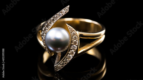 Contemporary Chic Style Openended Gold And Diamond Ring Chic Color Modern. Generative AI photo