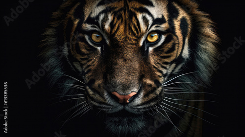 Portrait Of Tiger Animal Minimalist Eternal Melancholy. Generative AI