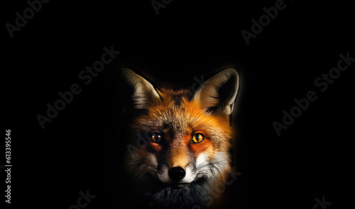 Portrait Of Fox Animal Minimalist Eternal Melancholy. Generative AI © Ян Заболотний