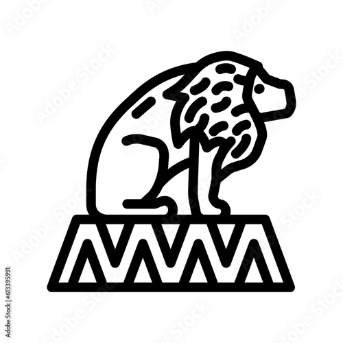 lion tamer carnival vintage show line icon vector. lion tamer carnival vintage show sign. isolated contour symbol black illustration