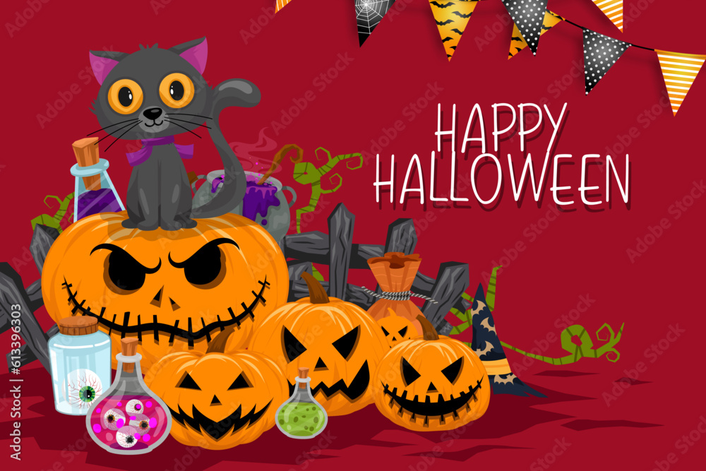 Happy Halloween (trick or treat) Poster for invitation for designer create banner or web page