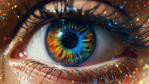 colorful all colors of the rainbow retina