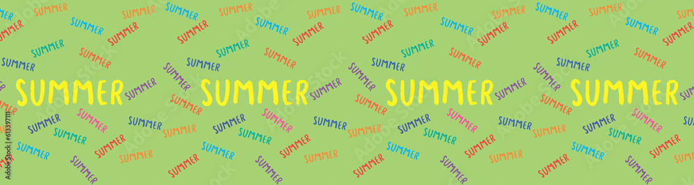 Fototapeta premium pattern. colorful inscription summer. template for overlaying on the surface. Horizontal image. Banner for insertion into site.