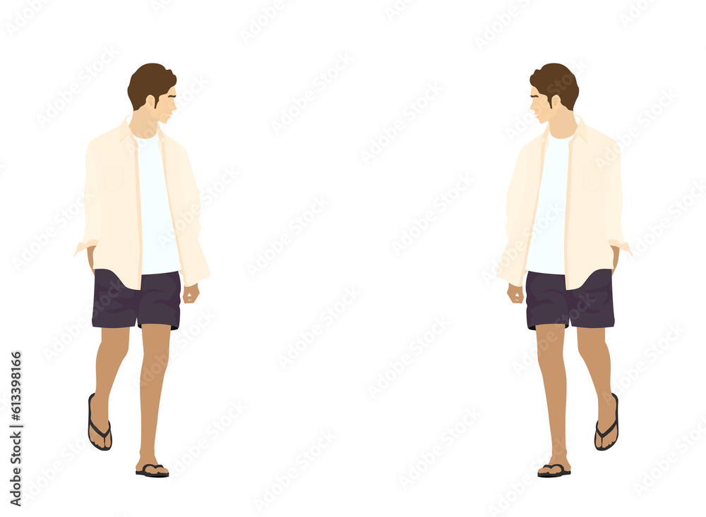 Fototapeta premium Man Illustration of Summer Style