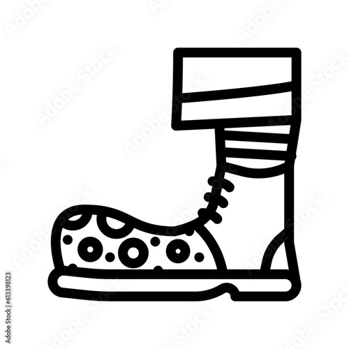 clown feet carnival vintage show line icon vector. clown feet carnival vintage show sign. isolated contour symbol black illustration