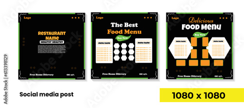food menu for restaurant and cafe
