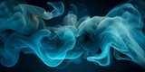 teal color smoke background surrounded by black waves, in creative abstraction style