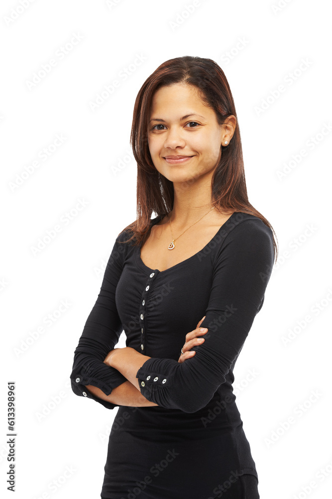 Smile, fashion and confident woman with style clothes arms crossed isolated in a transparent or png background. Happy, relax and calm young female person with confidence and a positive mindset Smile, fashion and confident woman with style clothes arms crossed isolated in a transparent or png background. Happy, relax and calm young female person with confidence and a positive mindset