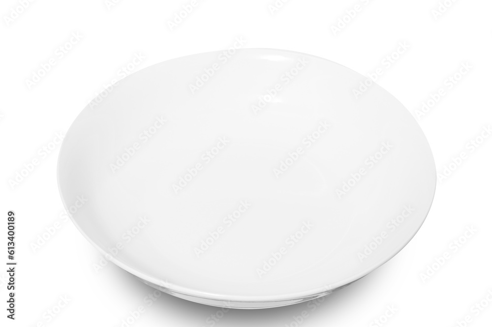 White circle ceramics plate isolated on white background. White circle ceramics plate isolated on white background.