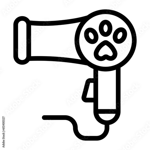 hair dryer line icon