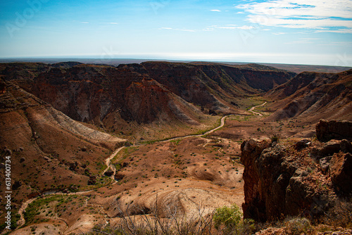 Australia, Charles Knife Canyon,  located in the Cape Range National Park, rises to 320m above sea level, and is 13km long and 20km wide. This must-see place offers spectacular views. Don't miss it! photo