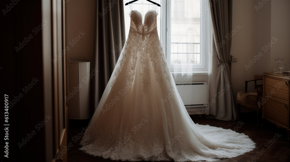 Beautiful wedding dress created with Generative Ai technology Beautiful wedding dress created with Generative Ai technology