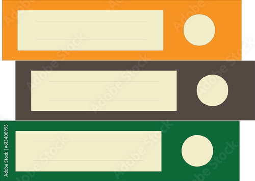 Colorful binders. Stack of papers. business documents. Paper work, office routine, bureaucracy concept. Flat design. vector illustration