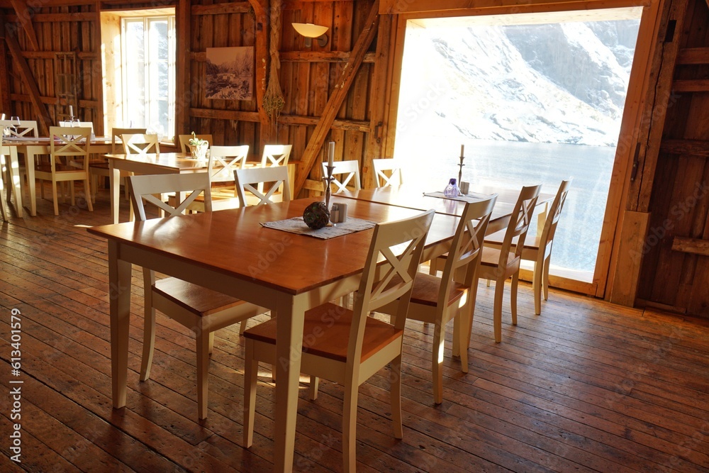 A local restaurant located at Norway, Europe during winter season. A local restaurant located at Norway, Europe during winter season.