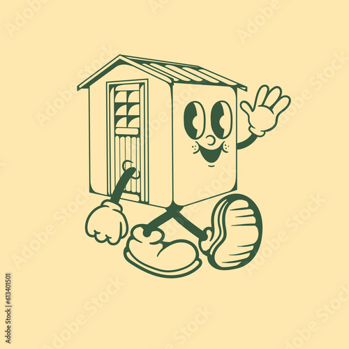 Vintage character design of simple house