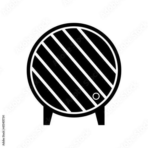 Wooden barrel flat style vector icon