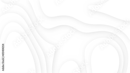  Abstract curve line white background. white papercut topography relief. Cover layout template. Material design concept background illustration.