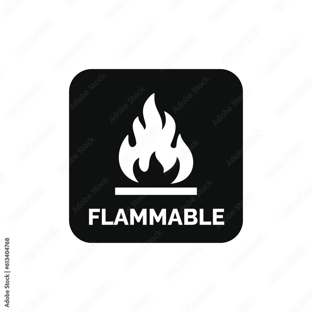 Flammable packaging mark icon symbol vector Flammable packaging mark icon symbol vector