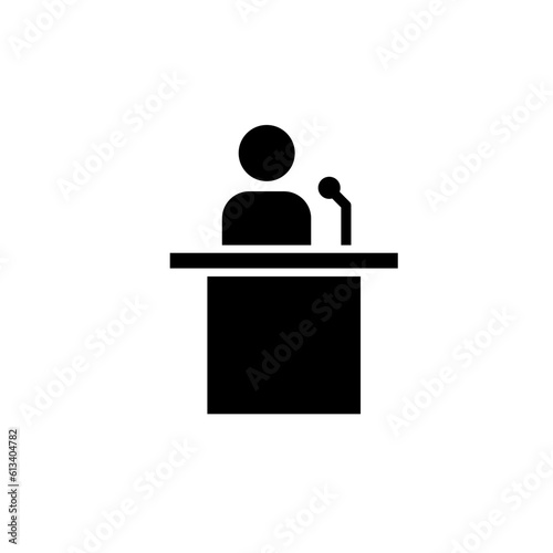 Speaker icon vector. speech illustration sign. performance symbol or logo.