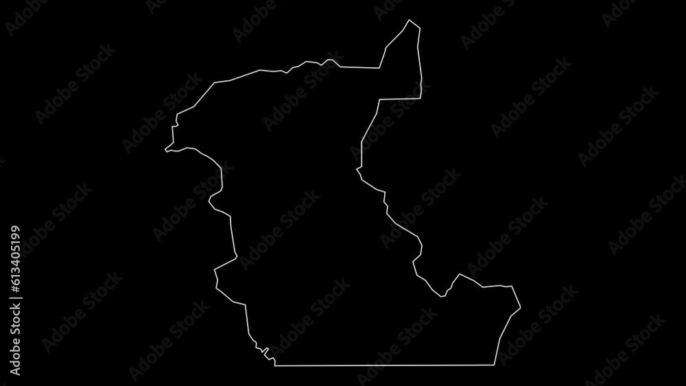 Kaolack region map of Senegal outline animation Kaolack region map of Senegal outline animation