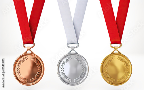 Champion gold silver and medals. Generative AI.