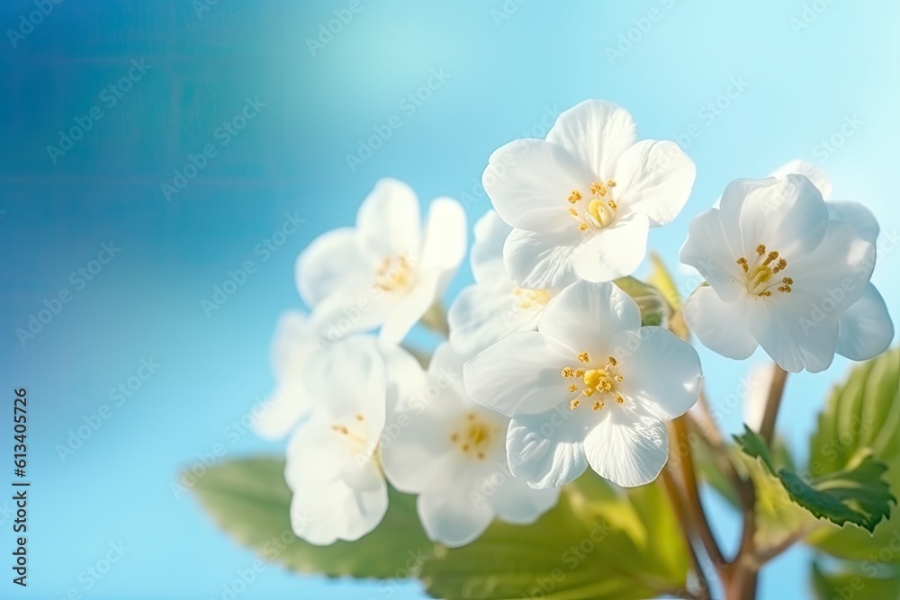Obraz premium White cherry blossoms in spring. Generative AI.