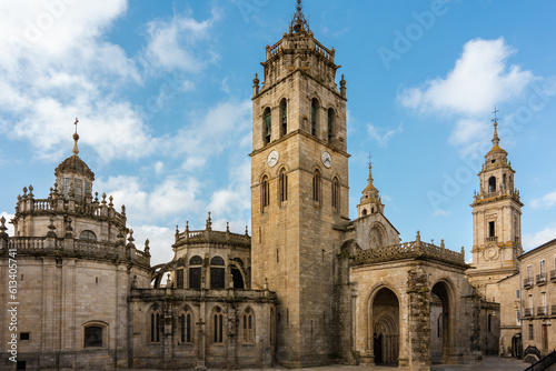 image of the exterior façade of the cathedral of Lugo in Galicia, Spain photo