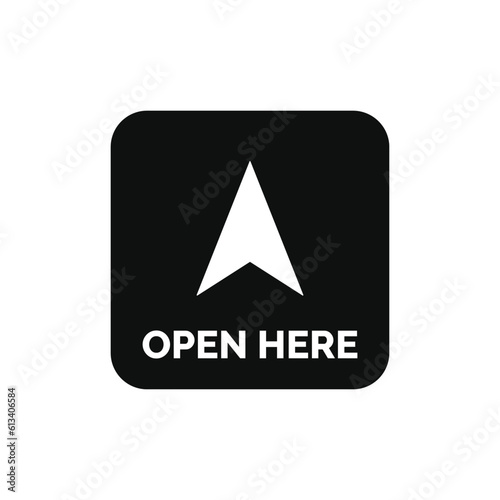 Open here packaging mark icon symbol vector