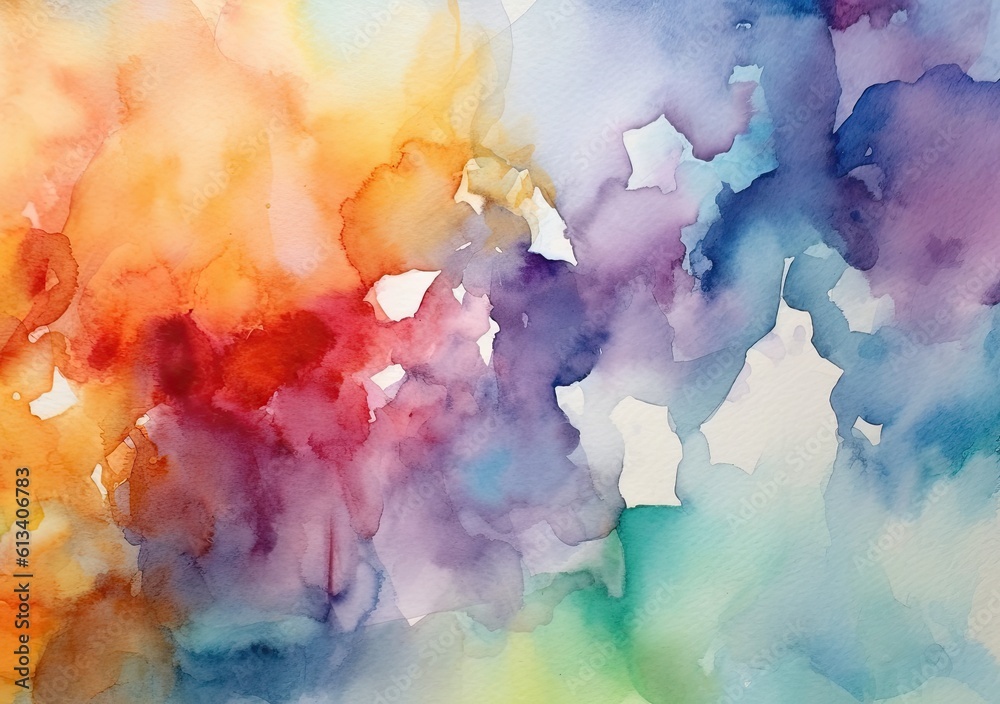 Abstract watercolor colorful painting. Generative AI.