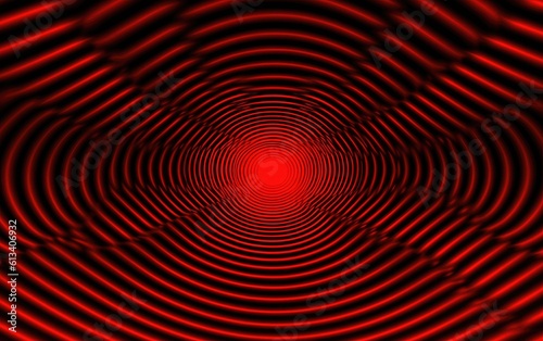 Abstract red and black background with circles. Generative AI.