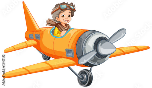 Male pilot flying jet plane